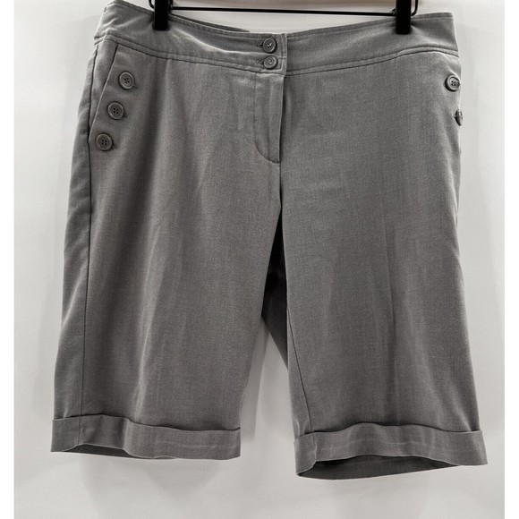 The Limited Women Drew Fit Flat Front Bermuda Shorts Gray Size‎ 8 - Picture 2 of 4